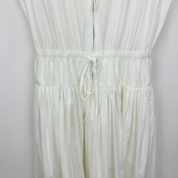 J.Crew Drop Waist Midi Dress Cotton Poplin White A Line Minimalist Small NWT - Picture 8 of 13